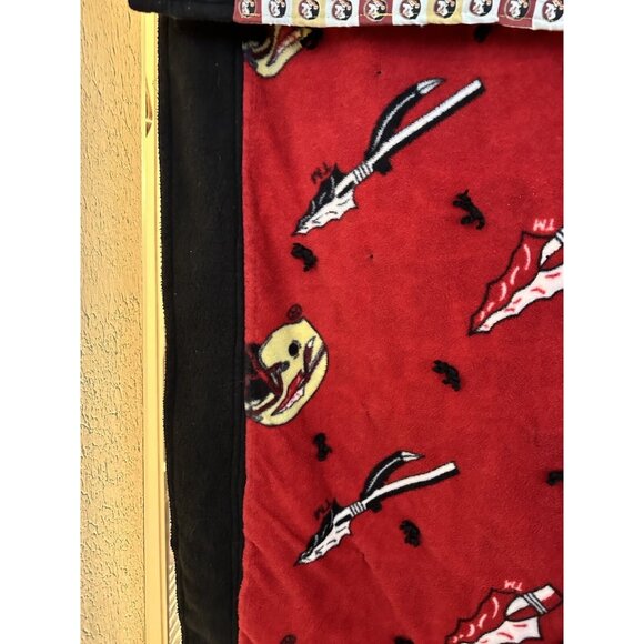 OOAk FSU Seminoles Handmade Crazy Quilt Blanket 72x44 Fleece Football Reversible - Picture 9 of 16